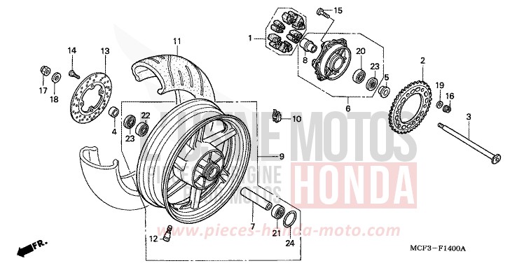 ROUE ARRIERE (VTR1000SPY/1) von VTR1000 SP-1 WINNING RED (R258) von 2001